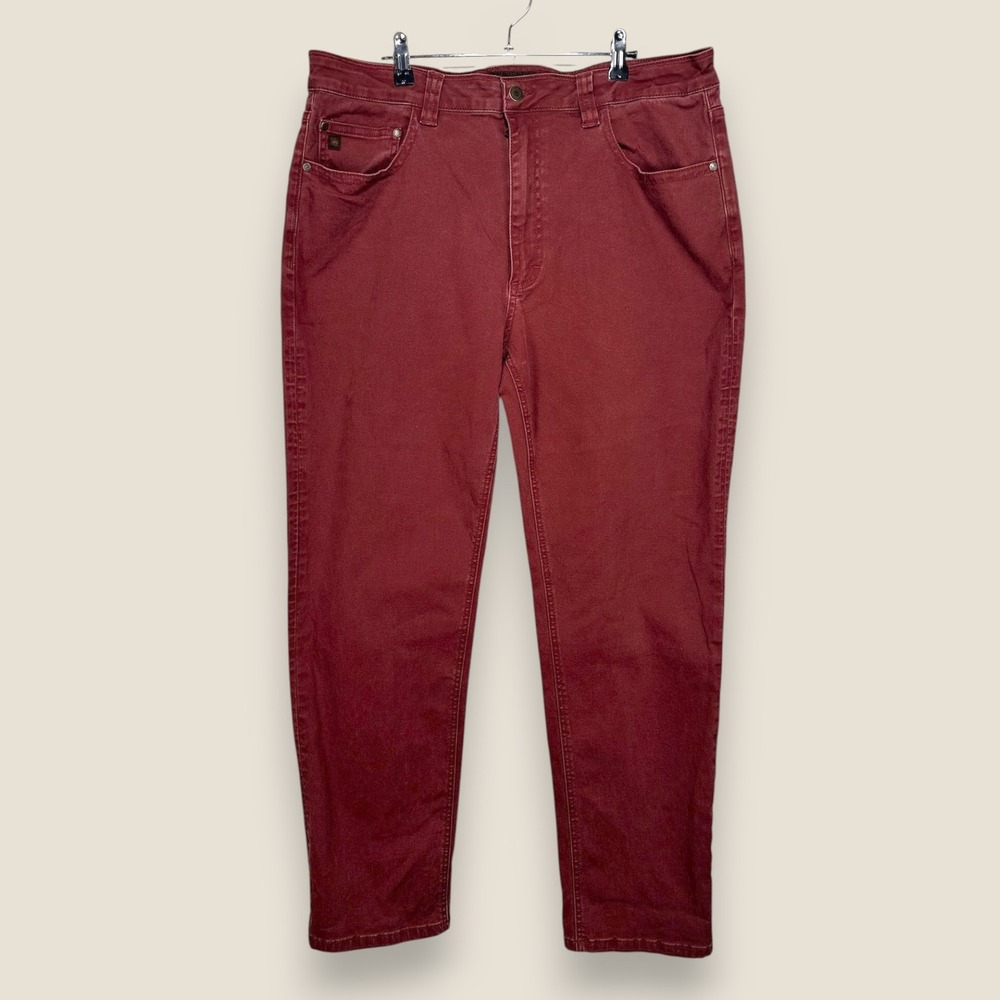 The Territory Ahead Paragon Five Pocket Twill Pants Red Cotton Men 38x32